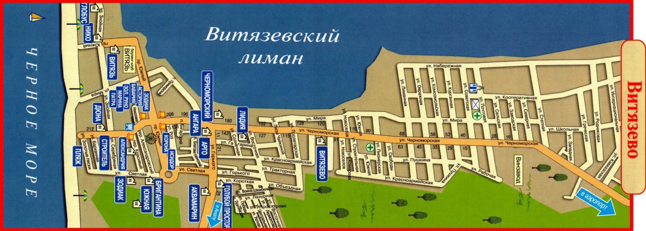 Побережье Витязево на карте